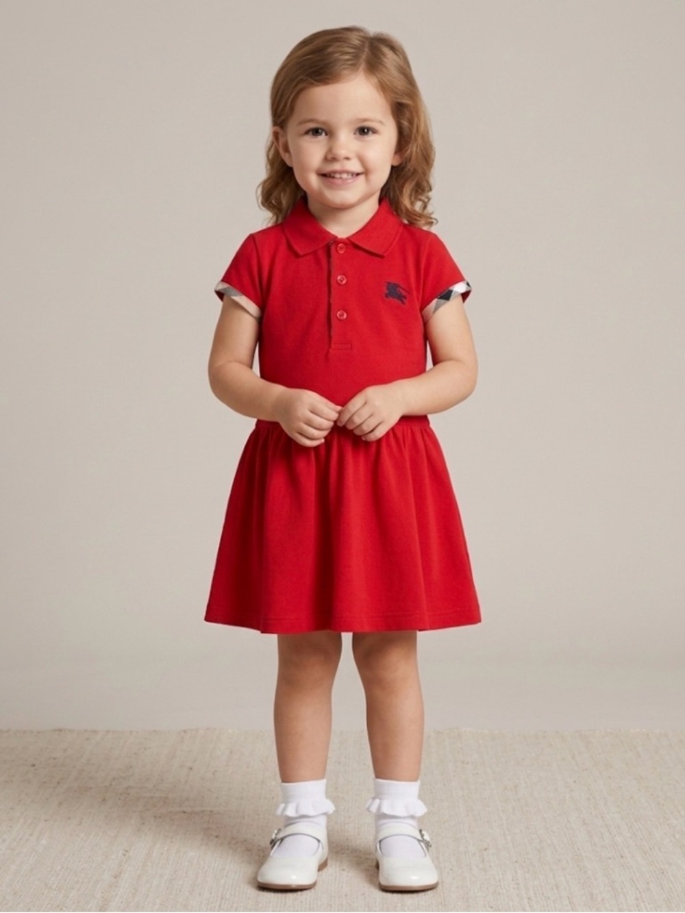 Burberry Red Polo Dress with Logo